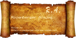 Rozenberger Alajos névjegykártya